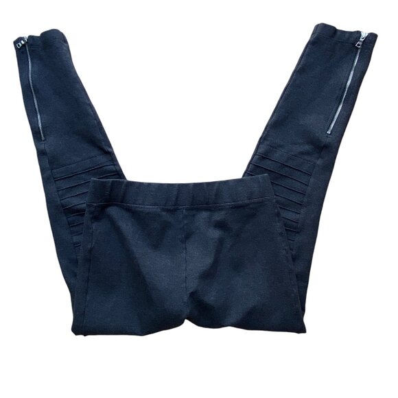 Gap Moto Ponte Zippers Leggings Gray Riding Emo Biker Pull-On Edgy Grunge-S - Picture 10 of 14